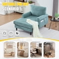 thumbnail image 6 of Jopath Chenille Chaise Lounge Chair Single Sofa Chair,Modern Upholstered Reading Chair Armchair with Wooden Sofa Legs and Side Pockets for Living Room, Bedroom, Office,Mint Green, 6 of 8