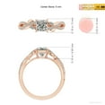 thumbnail image 4 of ANGARA Natural Nature-Inspired Princess-Cut & Diamond Engagement Ring in 14K Rose Gold for Women (Size-5mm| Color-K| Clarity-I3) | Anniversary, Jewelry Gift for Women | Natural Diamond Ring, 4 of 8