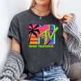 thumbnail image 2 of Mademark x MTV - The official MTV Logo with retro palms in paradise T-Shirt Unisex, Sizes S-5XL, Tbun, 2 of 5