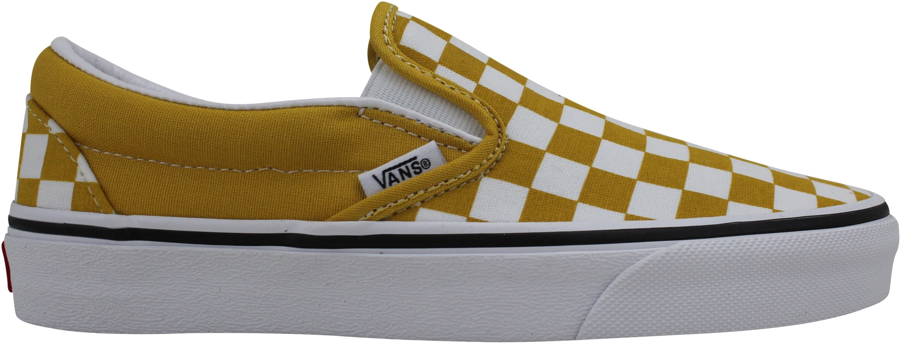 slip on vans yellow checkerboard
