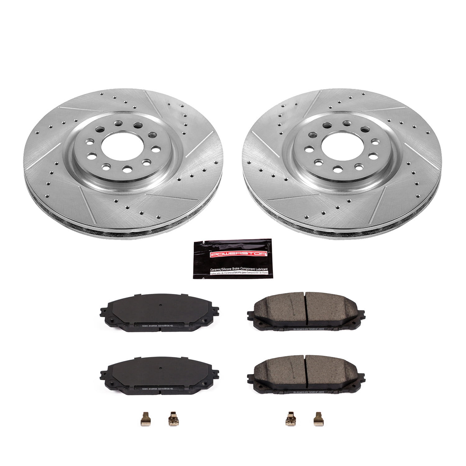 PowerStop Front Z23 Evolution Sport Carbon-Fiber Ceramic Brake Pad and Drilled & Slotted Rotor Kit Fits: JEEP Select Models K7414