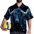 thumbnail image 4 of Taurus Constellation Men's Short Sleeve Shirts, Casual, Printed, Button Down Short, Summer Beach Shirts, Unisex, 4 of 6