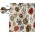 thumbnail image 5 of Christmas Kitchen Curtains and Valances Set, Rod Pocket Curtains Tier Farmhouse Window Curtains 24 Inch Length, Winter Xmas Pinecone Plants Retro Farmhouse 3 Piece Kitchen Curtains Set, 5 of 6