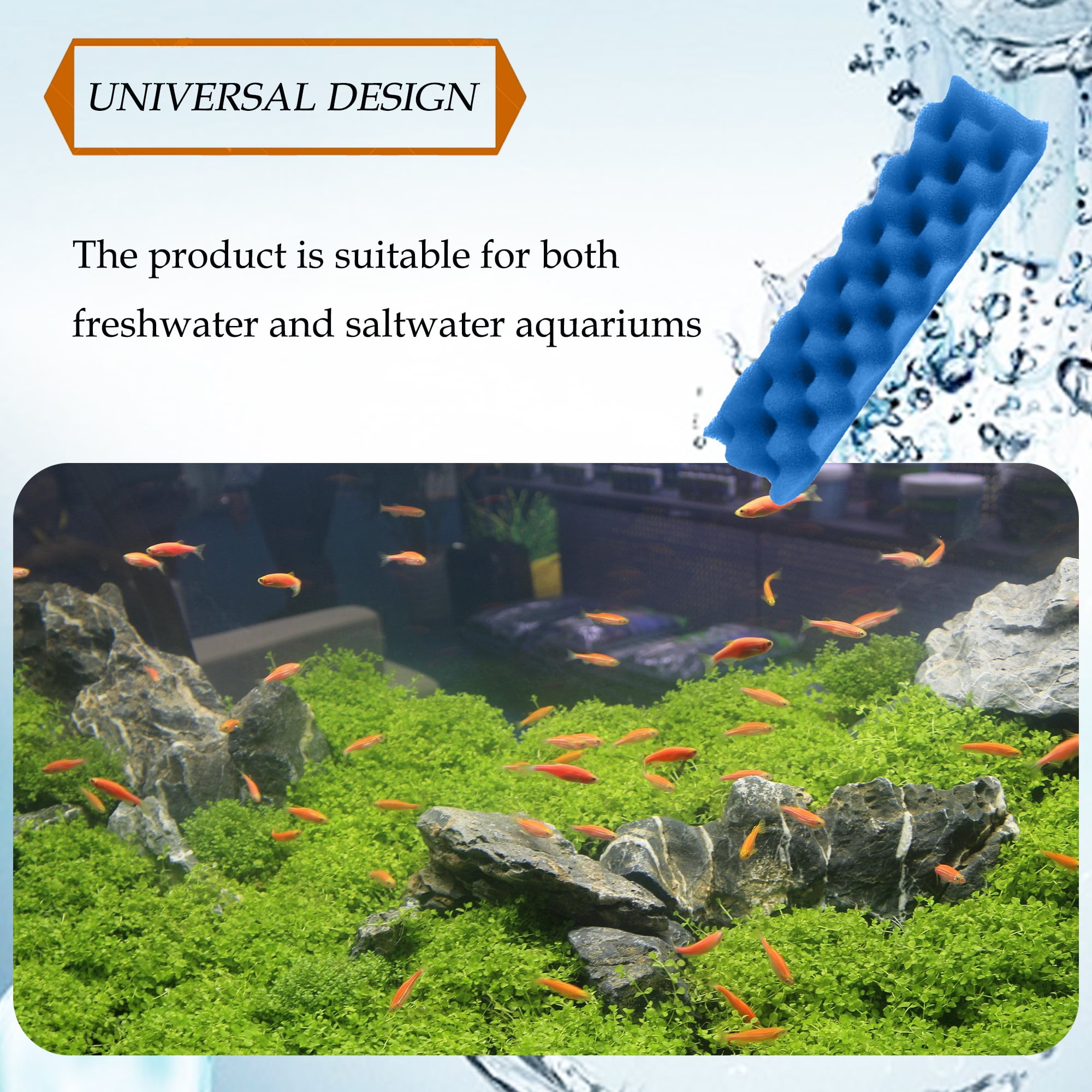 TropicAqua Blue Foam Filter Pads Replacement Compatible with Fluval 406, 407 Aquarium Bio Sponge (Pack of 12)