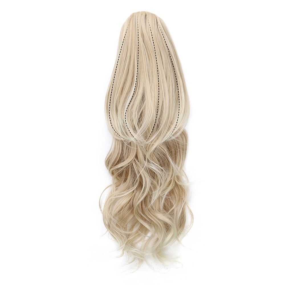 Drawstring Ponytail Hair Extension 22Inch Long Curly Layered Synthetic Fake Pony Tail Hairpieces for Women