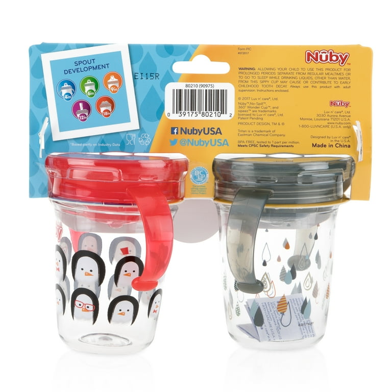 Nuby Sippy Cups with Handles: Wonder Cup No Spill Sippy Cups For