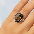 thumbnail image 3 of SATYAVIE JEWELLERY Solid Sterling Silver Ring, Handmade Silver Ring, Sterling Silver Statement Rings, Oval Cut Honey Quartz Ring for Women Gemstone Ring Size US 10.5, 3 of 6