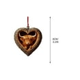 thumbnail image 3 of TanSiDing 1pcs Heart-Shaped Christmas Ornaments with Animal Tree Hollows - Resin Woodland Decor for Holiday Tree, Festive Home & Gift Giving 8cm, 3 of 4