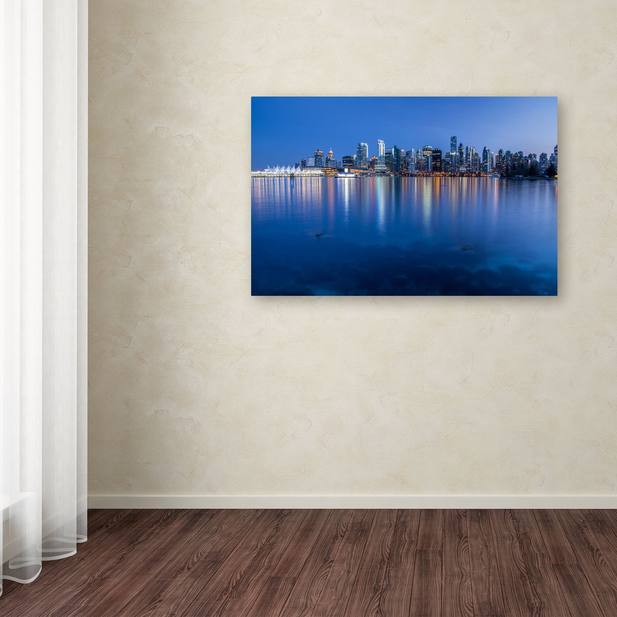 Trademark Fine Art "Vancouver City Reflection" Canvas Art by Pierre Leclerc