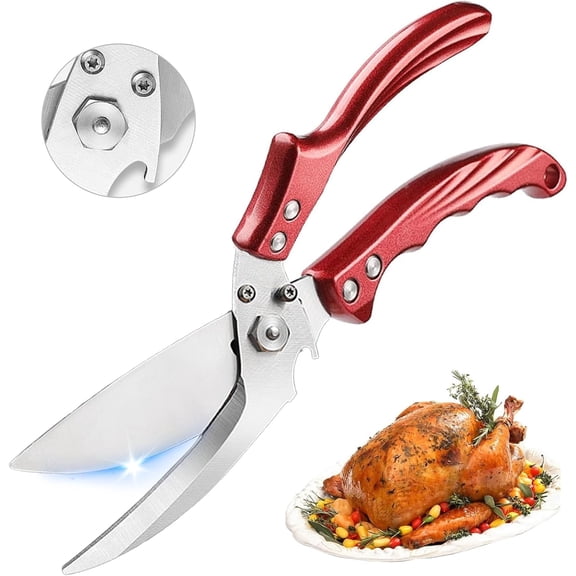ABCISI Kitchen Scissors, Kitchen Shears Heavy Duty – Stainless Steel Scissors for Food, Chicken, Meat, Poultry, Fish – Detachable Blades, Ergonomic Handle, Dishwasher Safe