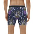 thumbnail image 4 of Xecao Lavender Flowers Print Boxer Briefs for Men's Stretch Moisture-Wicking Underwear, Mid-Rise Classics breathable fabric, 4 of 7