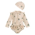 thumbnail image 1 of Hfolob Barboteuse Fille Maillot de Bain Fille avec Combinaisons à Manches Longues Dessin Animé Protection Solaire, 1 of 3