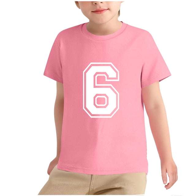 HVOBBTY T-shirt Décontracté à Manches Courtes Respirant pour Tout-Petits, T-shirt Imprimé Numérique Décontracté à Col Rond pour Hommes et Femmes Rose, 150