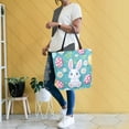 thumbnail image 4 of FORMRS Womens Canvas Tote Bag with Zipper Inner Pocket Shoulder Handbag, Cartoon Easter Bunny, 4 of 7