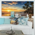 thumbnail image 2 of DESIGN ART Paradise Tropical Island Beach with Palms - Seascape Art Canvas 20 in. wide x 12 in. high, 2 of 5
