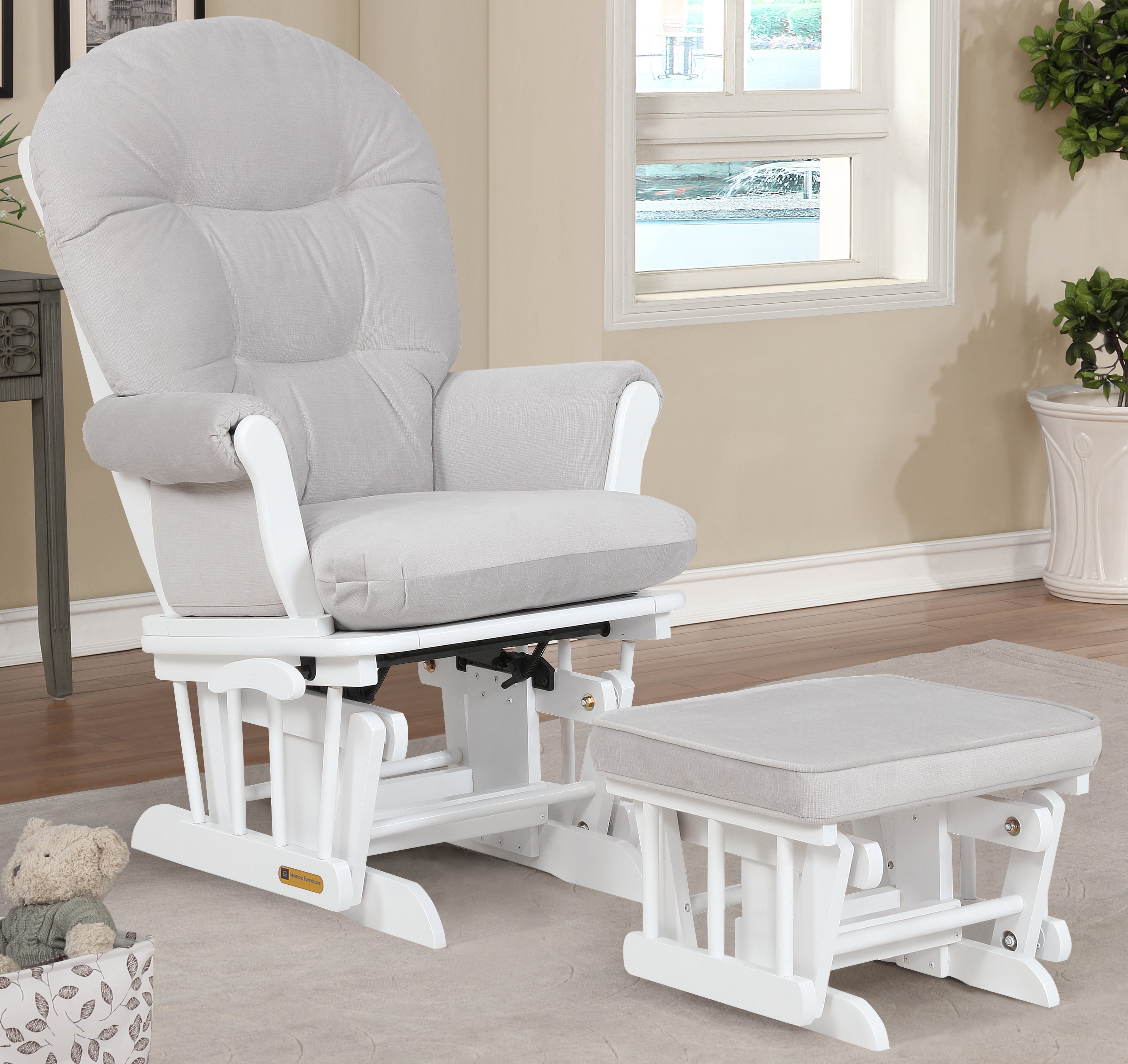 white nursery rocker