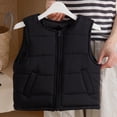 thumbnail image 7 of Girls Quilted Vest, Zip Up Round Neck Sleeveless Cotton Jacket, Light Warm Outerwear For Kids Black 3-4Years, 7 of 7