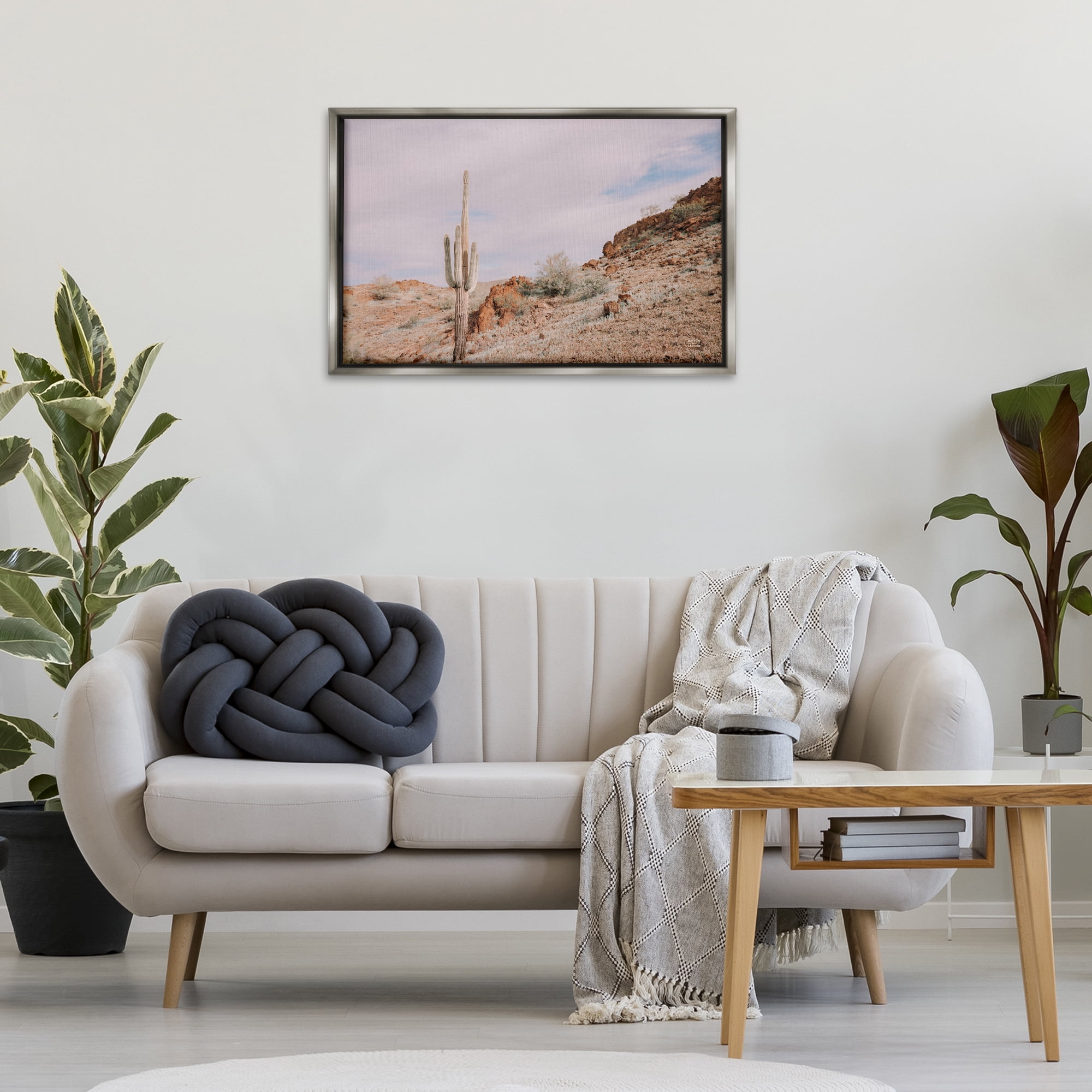 Stupell Industries The Climb Desertscape Landscape & Nature Photography Gray Floater Framed Canvas Art Print Wall Art, 31 x 21