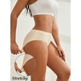 thumbnail image 4 of Buankoxy Seamless Underwear for Women No Show Panties Mid Rise Briefs, 6-Pack, Nude, Size 8, 4 of 5