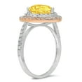 thumbnail image 2 of 2.48 ct Pear Cut Simulated Yellow Diamond with Simulated Diamond Halo Accents 14K White/Rose Gold Womens Engagement Ring, 2 of 3