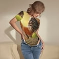 thumbnail image 3 of Fotbe Country Farm Morning Rooster Body de Mujer con Cuello Redondo y Mangas Cortas, Sin Mangas Ajustado, Suave, Cómodo y Básico-Small, 3 of 7