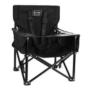 ciao! baby Pug Portable Booster Seat, Safe Feeding Chair with Safety Harness and Carry Bag for Children, Perfect for Kitchen, Dining Room, Restaurants, and More - Black