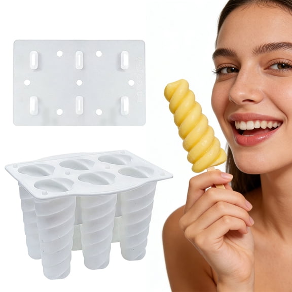 6-Cavity Silicone Popsicle Mold, BPA-Free Ice Pop Maker with Lid, Easy Release Frozen Treat Tray