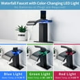 LED Bathroom Faucet, Black Waterfall Bathroom Faucet, Newest Bathroom