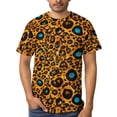 thumbnail image 4 of Men's Leopard Print T Shirt, All Over Animal Print Short Sleeve Crewneck Tee, Lightweight Breathable Casual Fashion Shirt,4XL, 4 of 7
