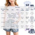 thumbnail image 3 of Girls Cotton 2 Piece Outfits Summer Cute Short Sleeve Rhinestone Bow Printed T-Shirt and Elastic Waist Denim Shorts Set White 0-1Years, 3 of 9