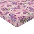 thumbnail image 2 of Ambesonne Floral Fitted Sheet 2 Pcs Set, Butterfly Cartoon Style, Full, Pale Pink Lavender, 2 of 3