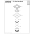 thumbnail image 3 of Kingston Brass BSF4464PB Watercourse 4-Inch Brass Square Grid Shower Drain with Hair Strainer in Polished Brass, 3 of 5