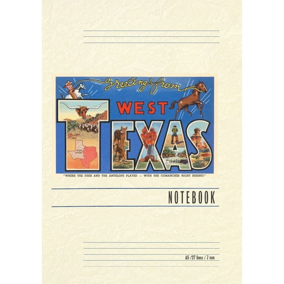 Vintage Lined Notebook Greetings from West Texas, (Paperback)
