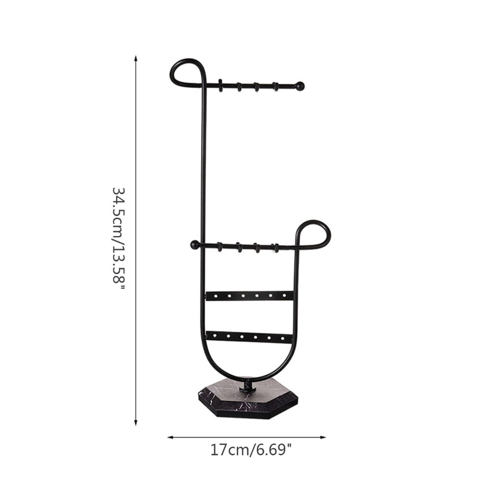 Oasiva Jewelry Organizer Holder for Earrings Necklaces Bracelets Marble Base Earring Display Stand Hanger U-Shape Display Rack