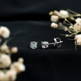 thumbnail image 6 of Rosec Jewels March Birthstone Earrings - Aquamarine Solitaire Studs (0.50 CT), 14K White Gold, 6 of 9