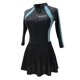 thumbnail image 1 of Skirt Style One Piece Swimsuits For Women Long Sleeves Bathing Suit With Zipper, 1 of 5