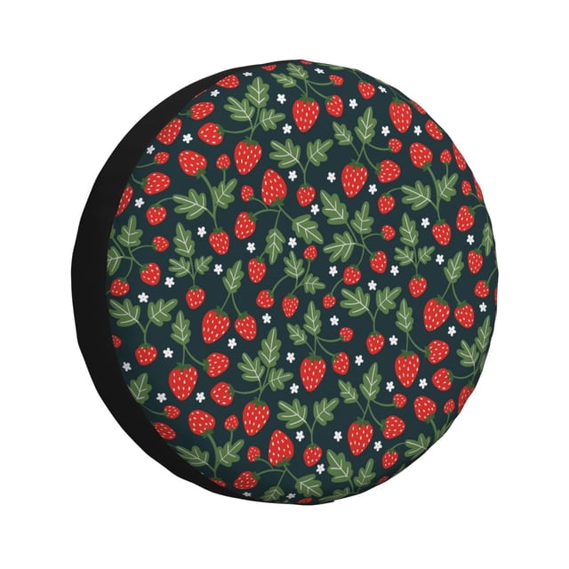 Fotbe Strawberry Funda de Llanta de Repuesto con Estampado, Engrosada, Ajuste Universal para Jeep, Remolque, RV, SUV, Camión-15 inch
