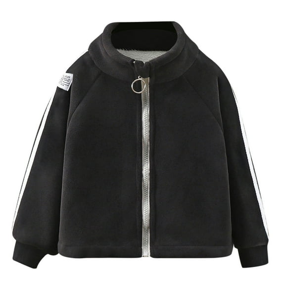 Shadoumai Girls Full Zip Polar Jacket Soft Warm Winter Outerwear Cozy Comfortable Kids Coat Lightweight Windproof Girls Back To School Clothes