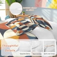 thumbnail image 3 of Navy Blue Beige Bedding 3 Piece Duvet Cover Set California King, Middle Century Modern Geometric Abstract Art Soft Microfiber Comforter Cover with Zipper Closure & Pillowcases, Quilt Cover, 3 of 9