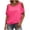 Hot Pink, variant on Women Cold Shoulder Short Sleeve Loose Casual Tank Top