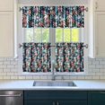 thumbnail image 3 of Kitchen Curtains Set of 3, 27.5x24in Polyester Panels with Bamboo Maple Leaf Design, Valance and Tiers for Farmhouse, RV, Laundry Room or Nature-Inspired Cooking Area, 3 of 6