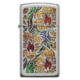 thumbnail image 2 of Zippo Slim Fusion Floral High Polish Chrome Pocket Lighter, 2 of 5
