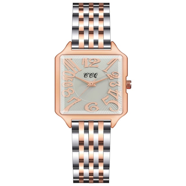 HBFAGFB Ladies Watch Womens Fashion Square Steel Versatile Wristwatch Going Out Daily Use White