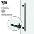 thumbnail image 2 of VIGO Elan 68 to 72 in. W x 74 in. H Frameless Sliding Shower Door in Matte Black with 3/8 in. (10 mm) Clear Glass, 2 of 15