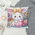 thumbnail image 2 of JEUXUS Throw Pillow Cover Easter Baby Small Pink Easter Rabbit Bunny Egg White, 2 of 5