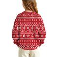 thumbnail image 4 of BLVB Kids Ugly Christmas Sweater Girls Boys Holiday Pullover Crewneck Long Sleeve Tops Knitwear for Aged 5-15 Years(Red,7-8 Years), 4 of 7