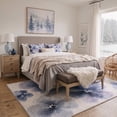 thumbnail image 2 of GENIMO 8'x10' Area Rug for Living Room, Large Machine Washable Non Slip Low Pile Rug for Bedroom Dining Room, Soft Floral, INDIGO BLOOM, 2 of 4