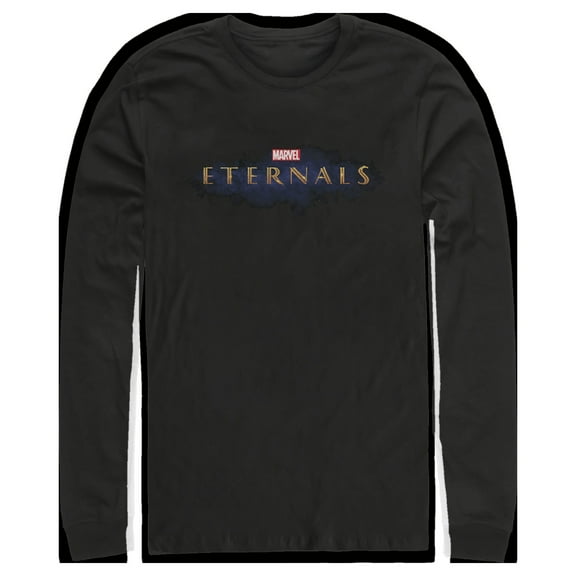 Men's Marvel Eternals Movie Logo  Long Sleeve Shirt Black Small