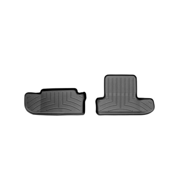 WeatherTech Custom Fit FloorLiners compatible with 2008-2010 Dodge Challenger - 2nd Row (2-Piece Liner), Black