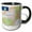 Black/White, variant on 3drose, Image of New York Topographic Map with State Flag, 11oz Two-tone Green Mug
